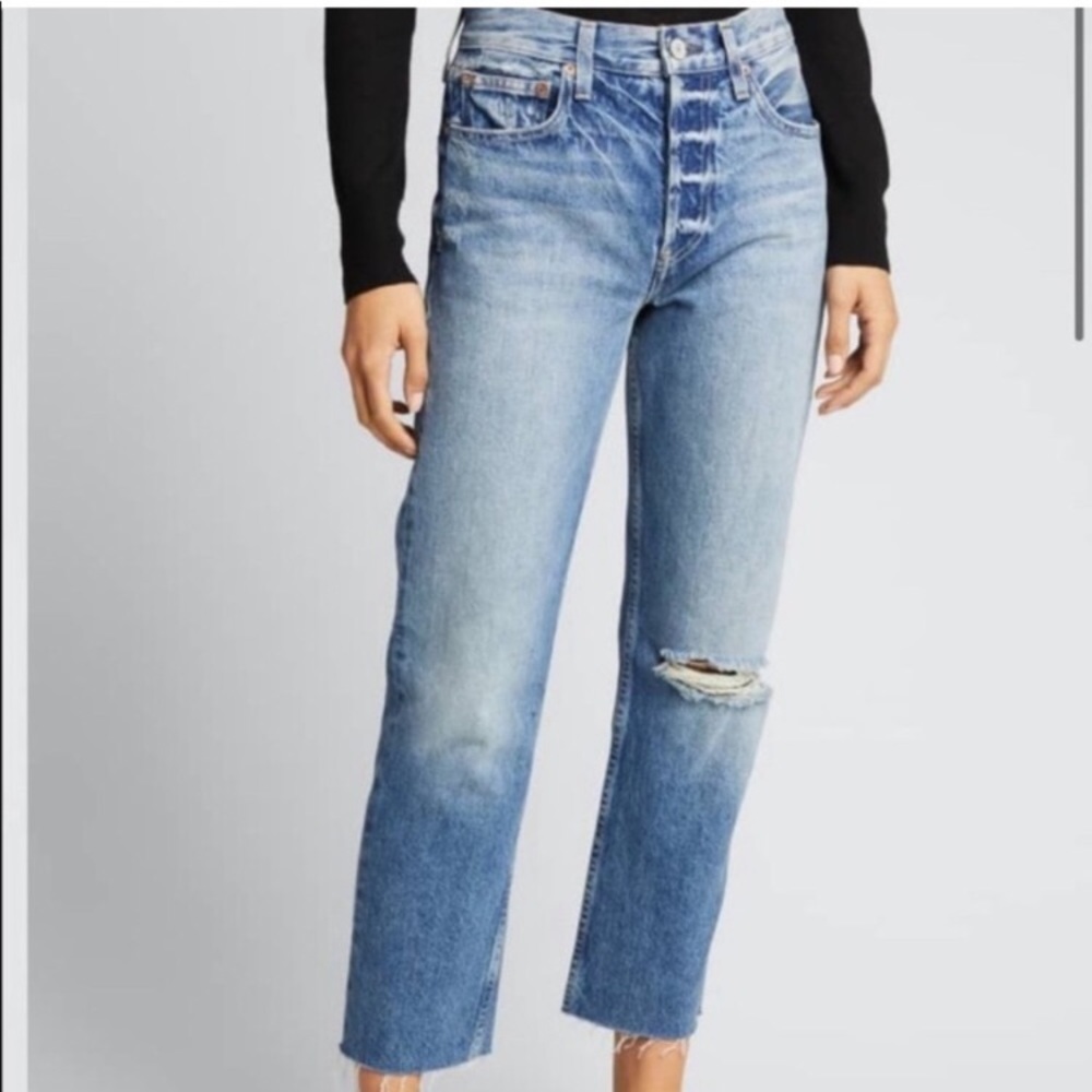 Trave Constance High Rise Button Fly Jeans Denim Size 27 under pressure